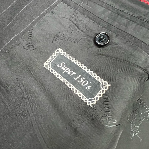 Brioni Black w/ White Pinstripe Super 150’s Suit 50L - Picture 7 of 9